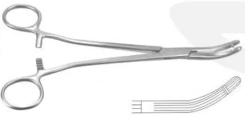 Затискач кровозупинний Хіні-Баллантайн, вертикально-зігнутий, 219 мм Raj Impex 06-177.2